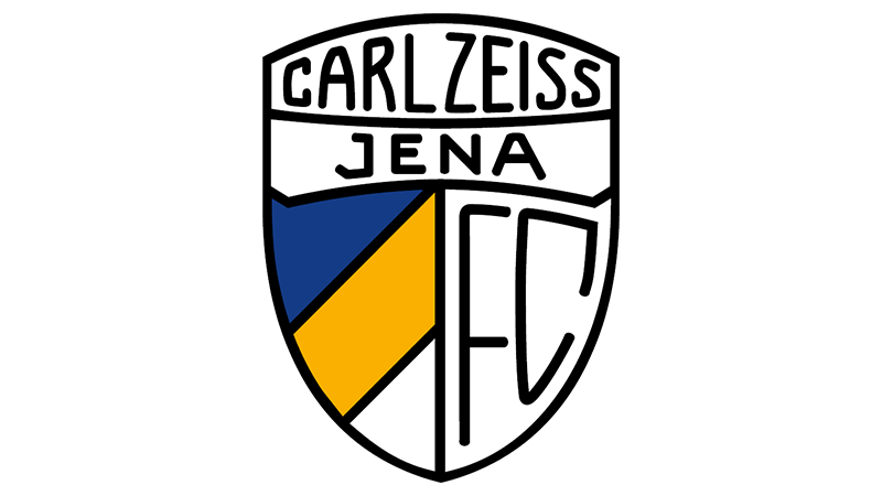 Logo des Fußballvereins Carl Zeiss Jena vor weißem Hintergrund